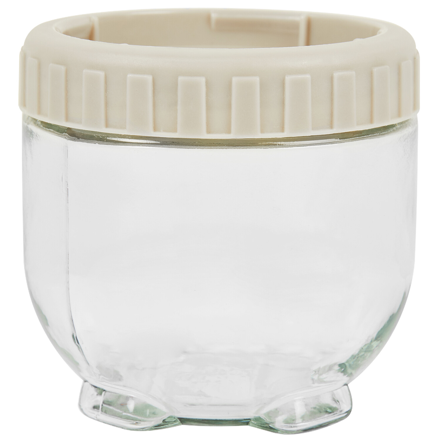 Glass Jar with Secure Lock Function - Clear and Cream / 450ml Image 1