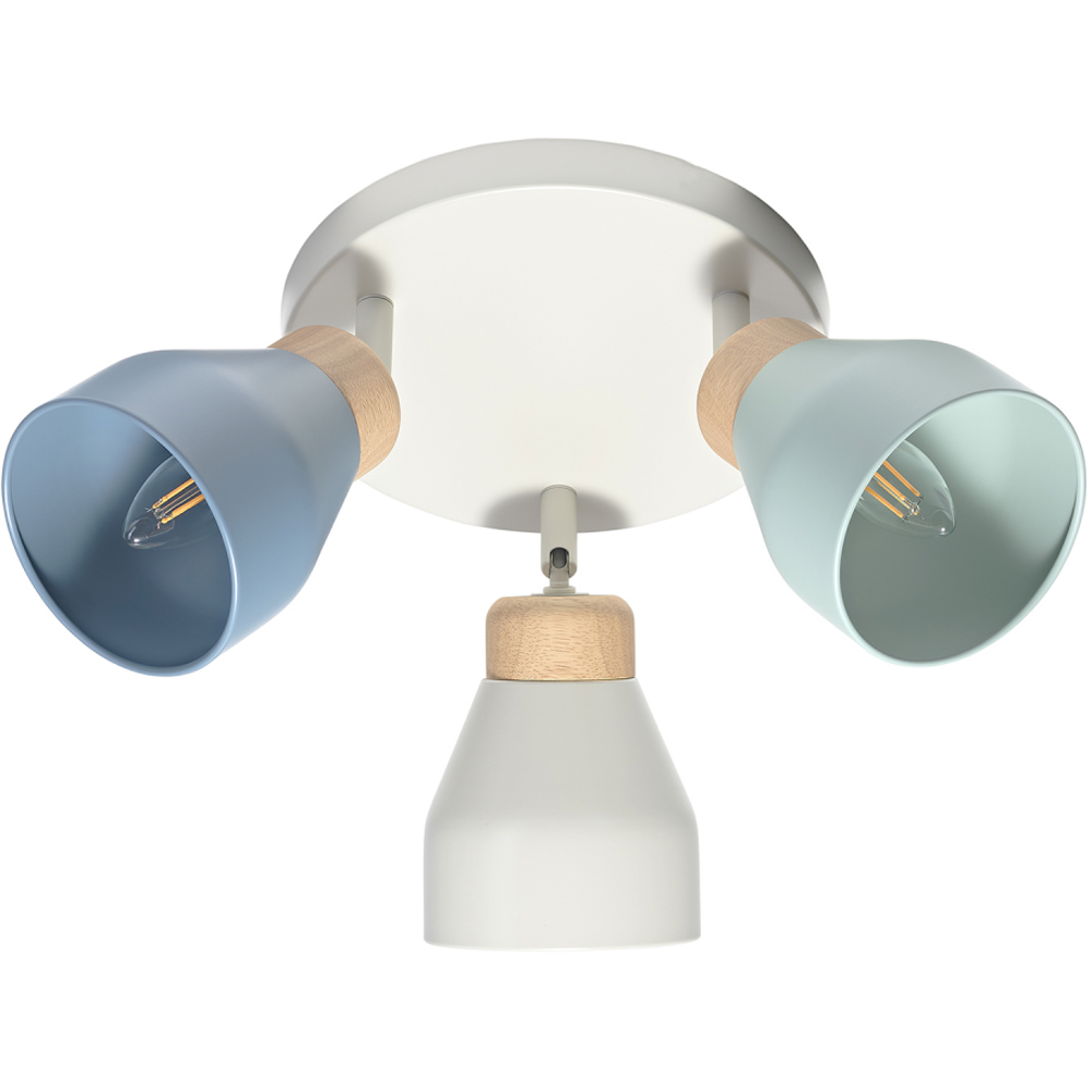 Happy Homewares Grey and Dusk and Duck Egg Blue Modern Scandinavian Style Spot Ceiling Light Image 3