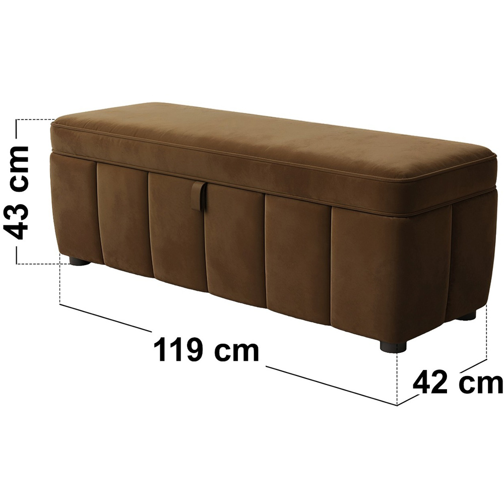 SOLACE+CO Emilie Brown Velvet Blanket Box Image 8