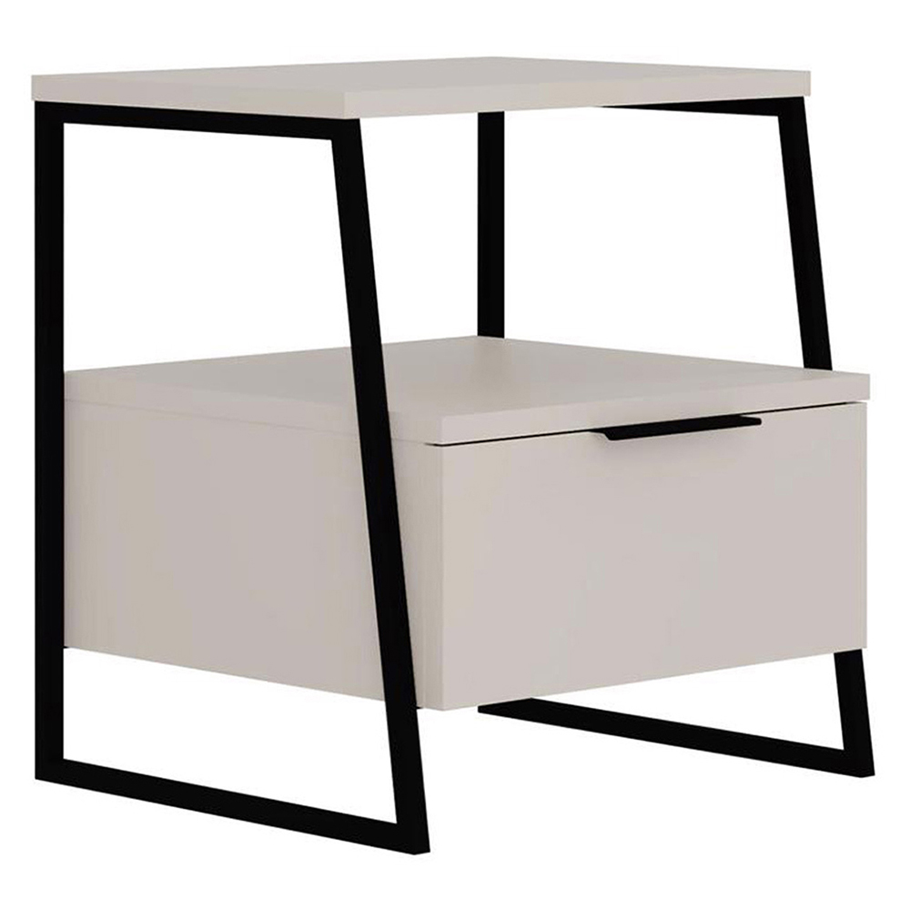 FWStyle Pal Single Door Sandstone Bedside Table Image 2