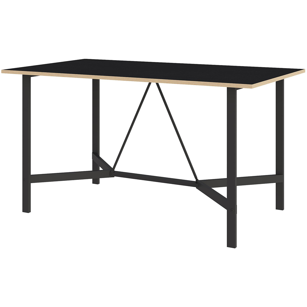 Decortie Dalma Black Wooden Dining Table with Plywood Top Image 2