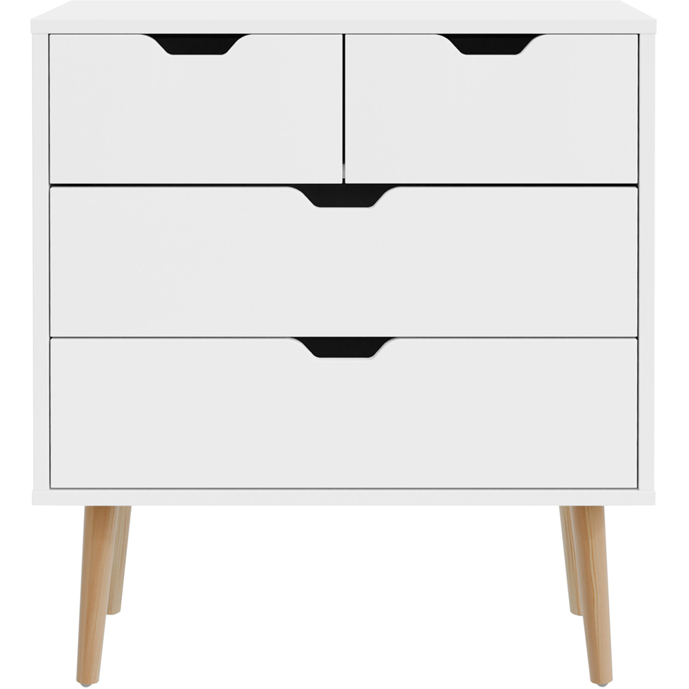 GFW Nyborg 4 Drawer White Chest of Drawers Image 3