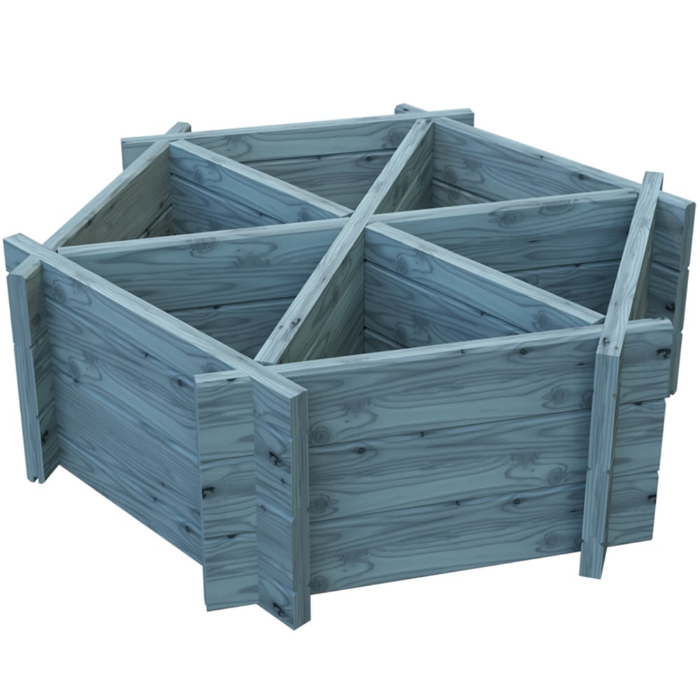 Shire GB 6 Plant Larch Wood Hexagonal Planter 100cm Image 1