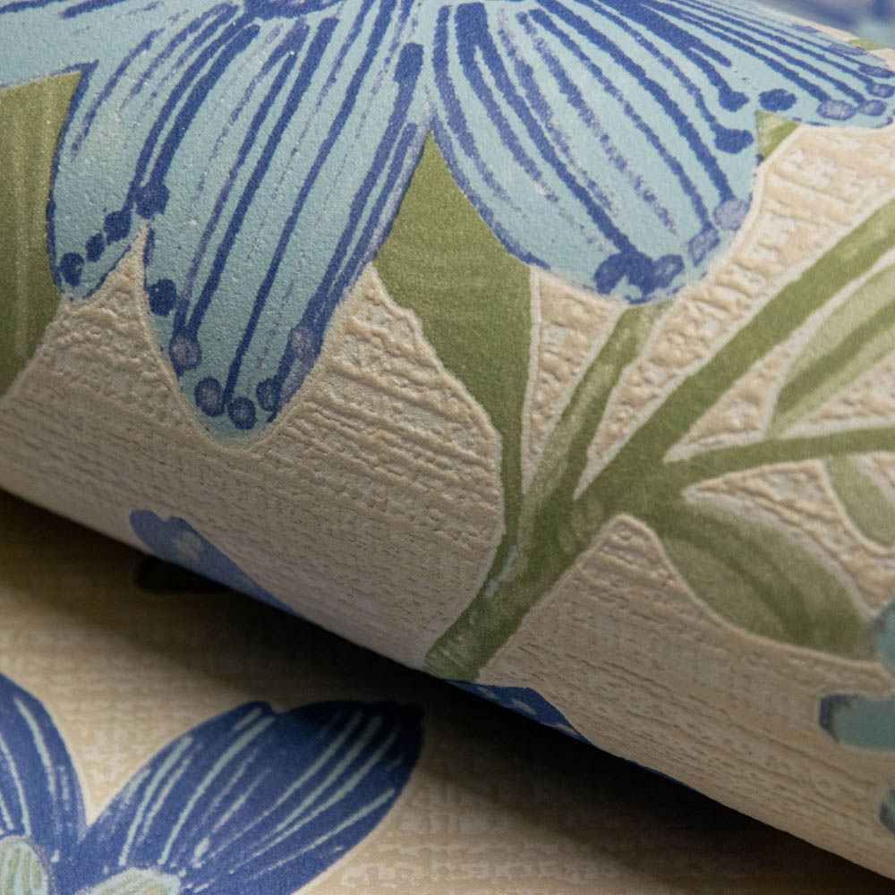 Grandeco Katsu Trail Floral Blown Blue Wallpaper Image 3