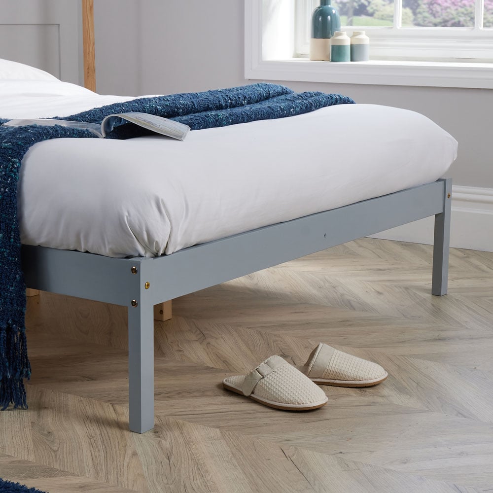 Home Source Florida Double Grey Low End Wooden Bed Image 5