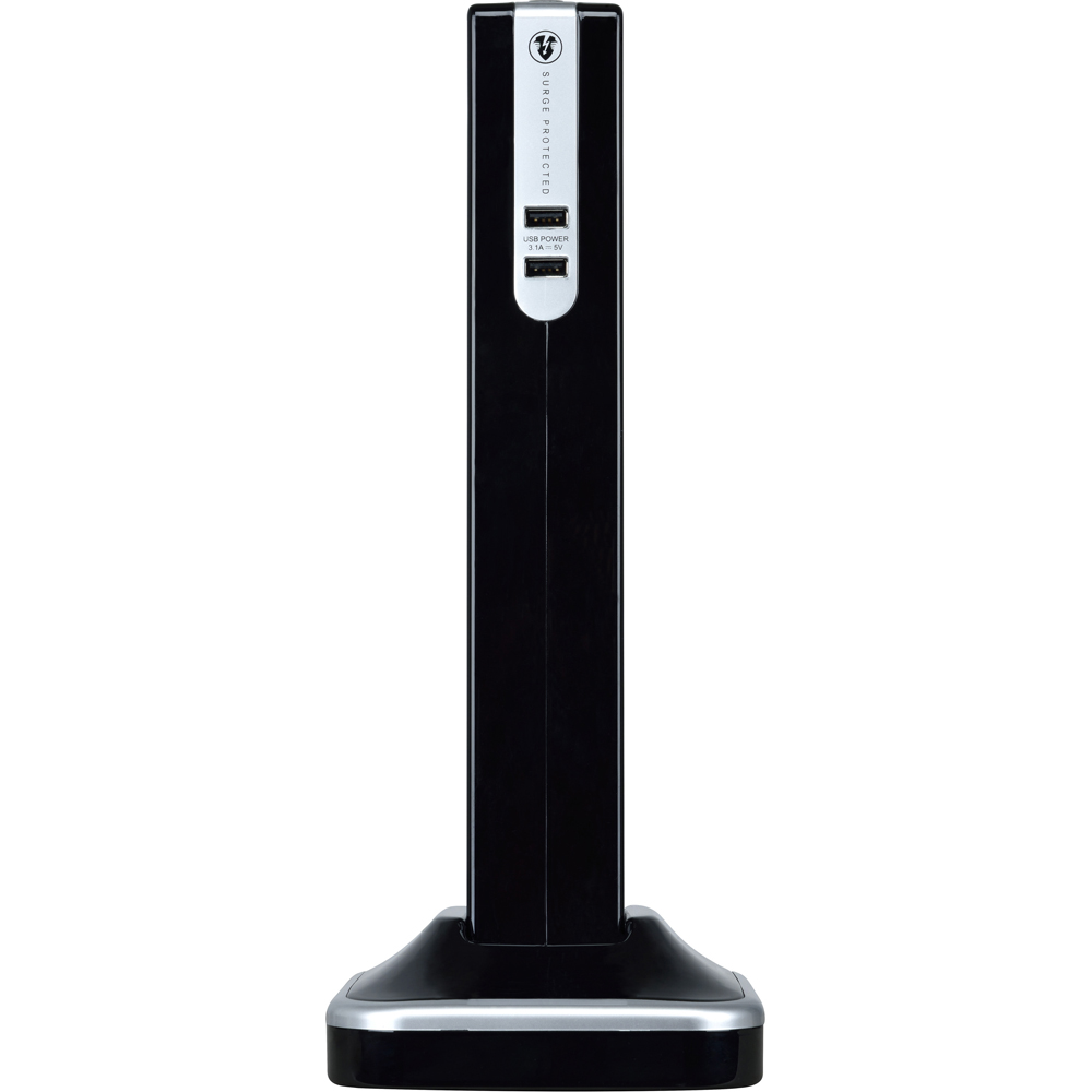 Masterplug Gloss Black 8 Socket Switched Tower Surge Extension Lead with USB 2m Image 4