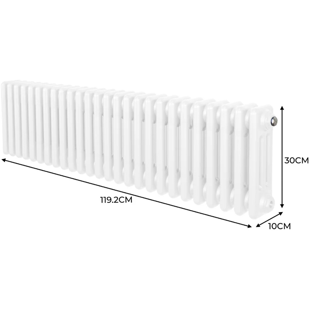 Monster Shop 3612 BTU White Traditional 3 Column Radiator 300 x 1192mm Image 6