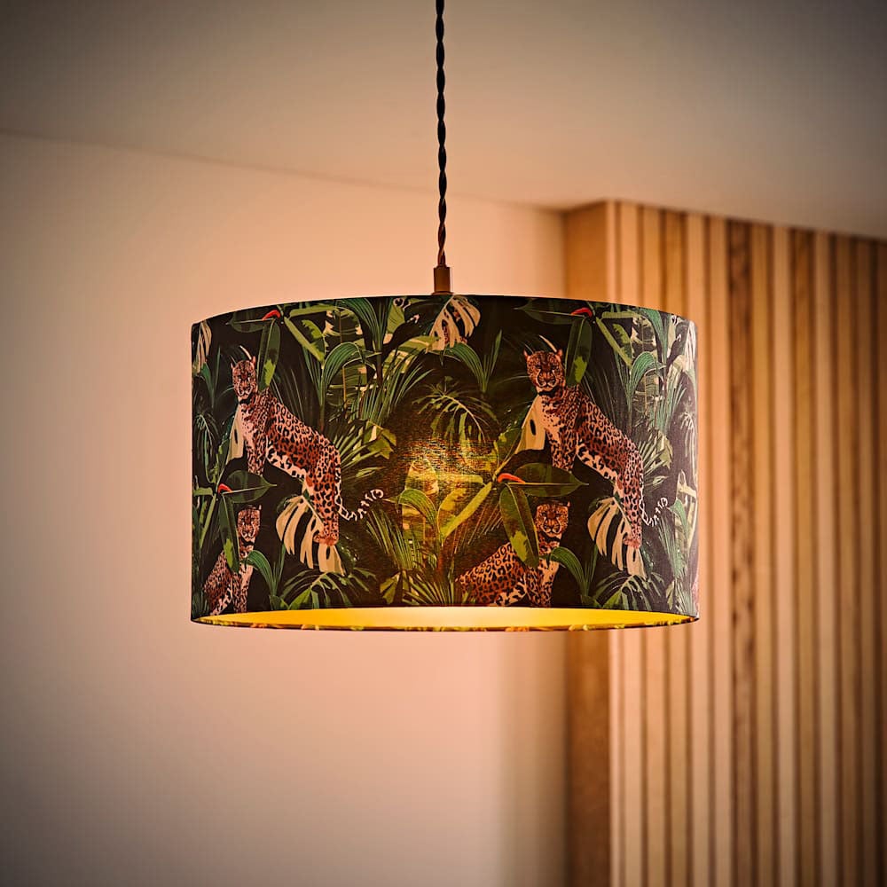 ValueLights Addalyn Green Jungle Animal Print Ceiling Lamp Shade Image 2