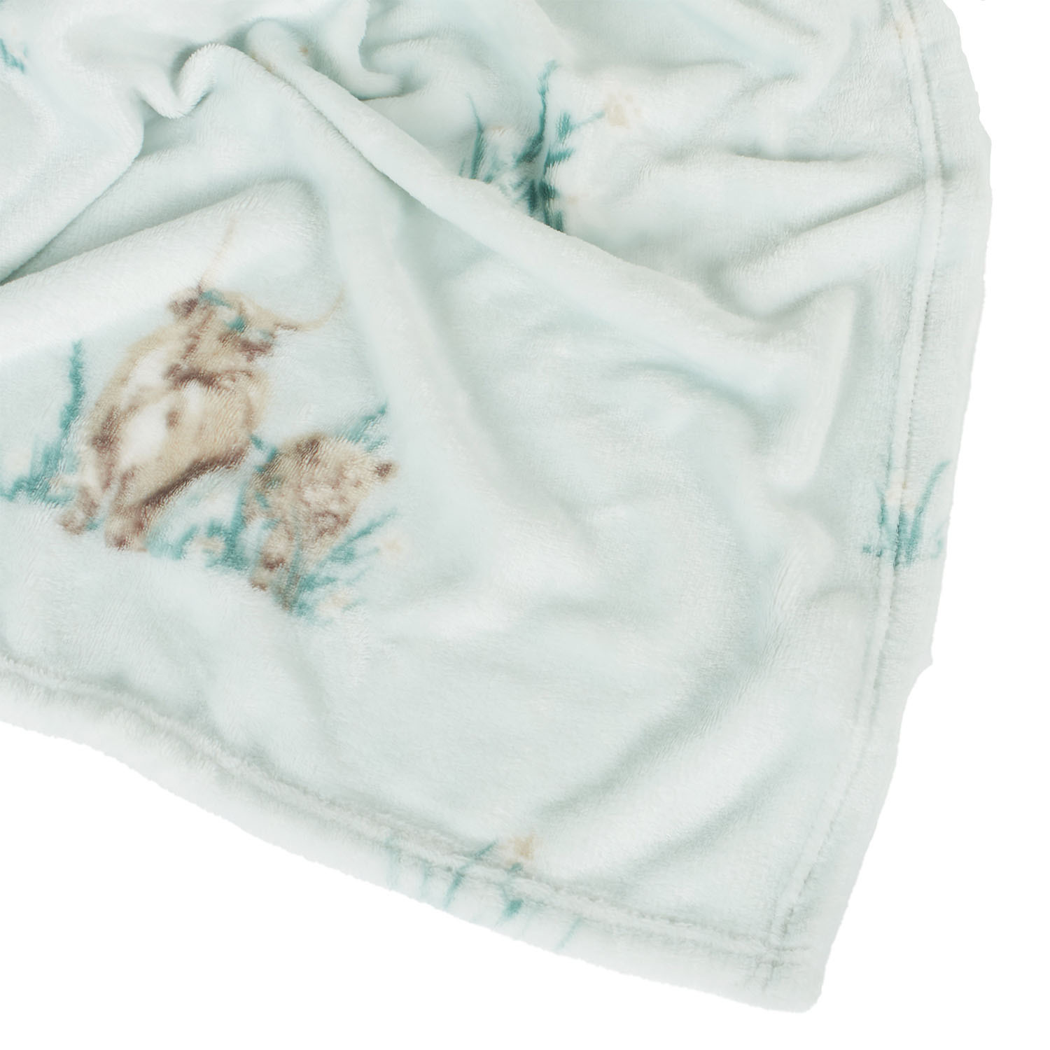 Highland Cow Printed Fleece Throw - Blue Image 8