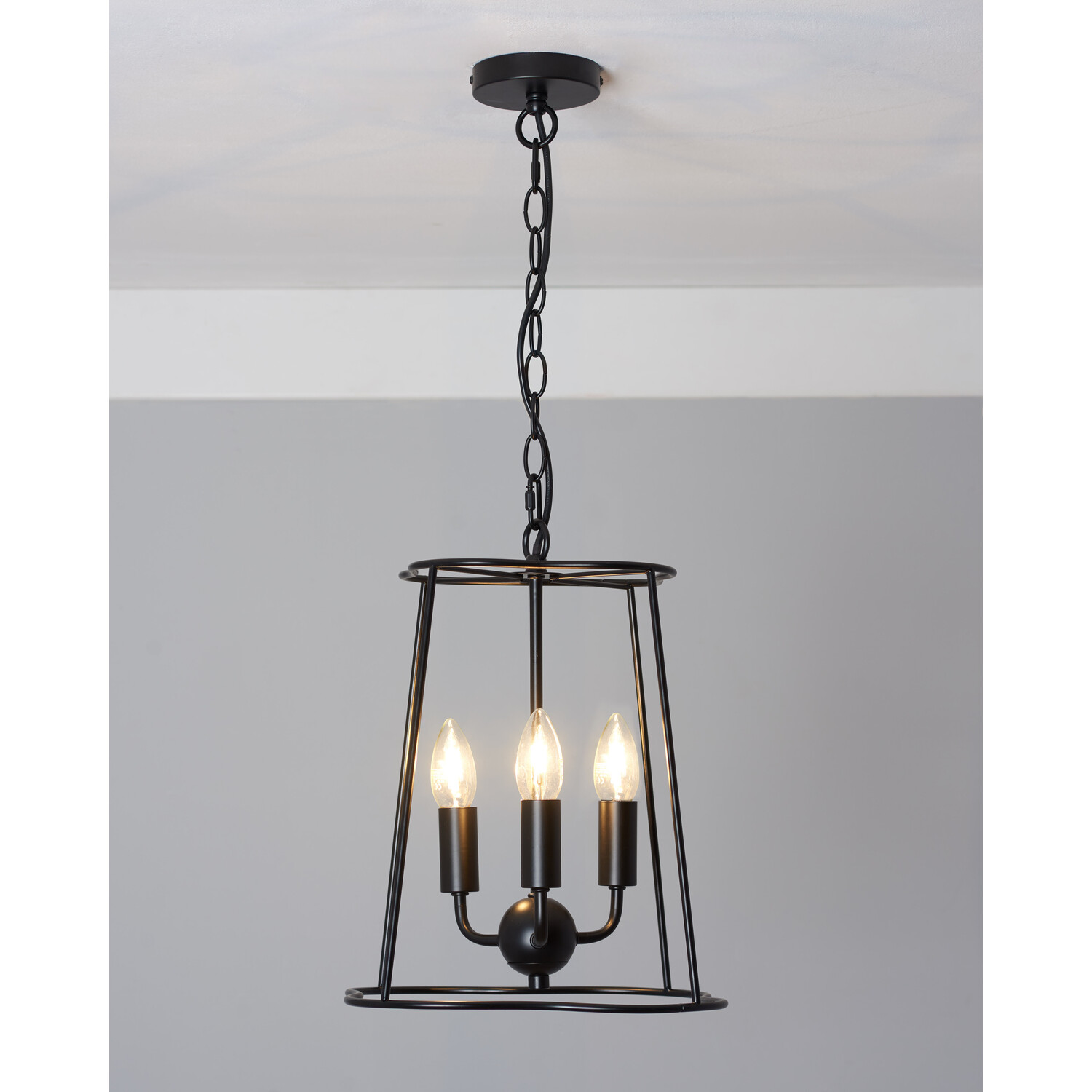 Romy Black 3 Light Ceiling Light Image 3