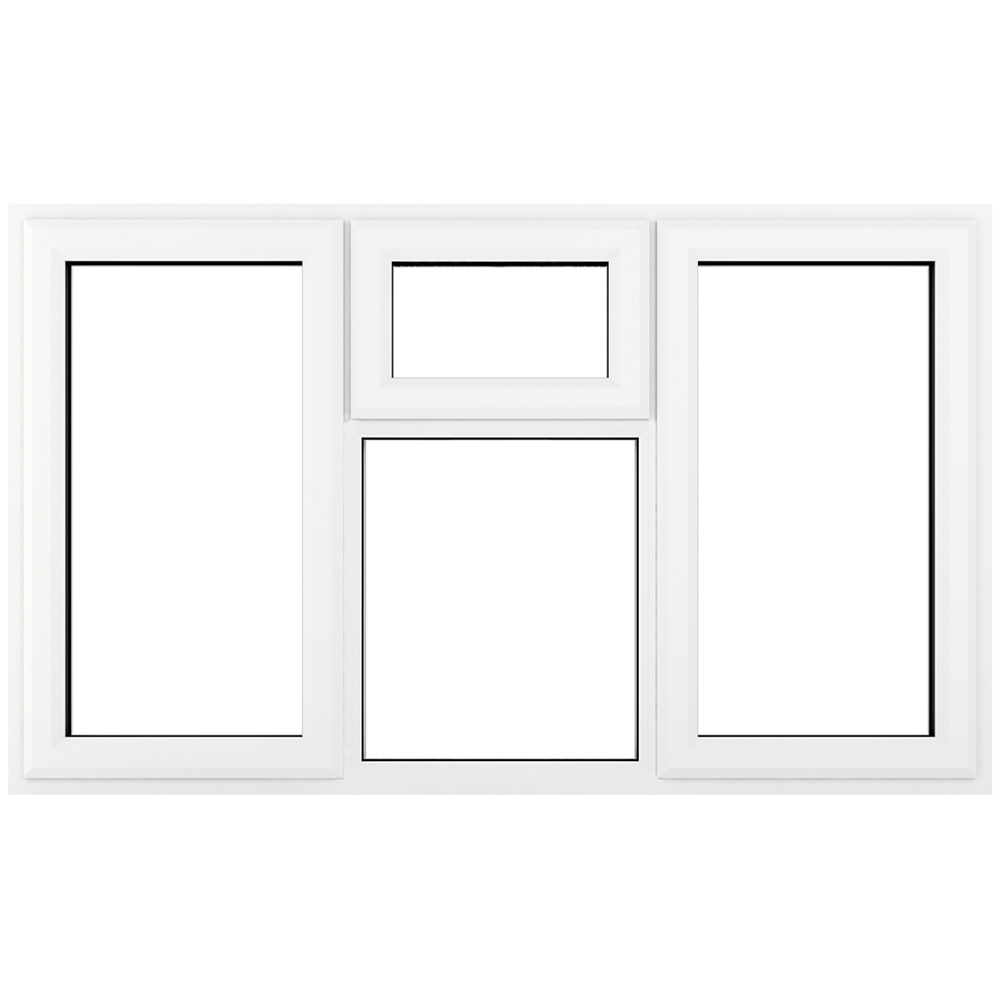 Crystal uPVC Triple Glazed Window LH & RH Side Hung & Top Centre White Clear Glass 1770x965mm Image 1