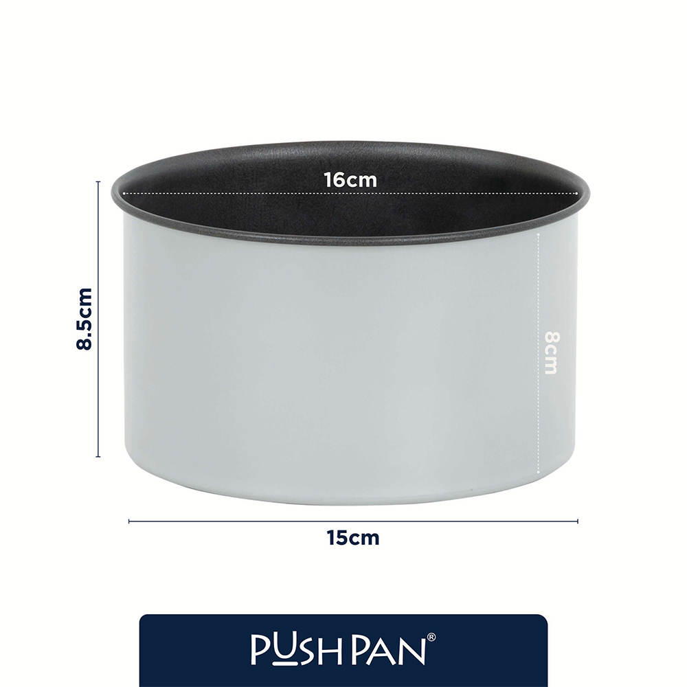 Wham PushPan 15cm Set of 2 Light Grey and Pewter Deep Tin Image 9