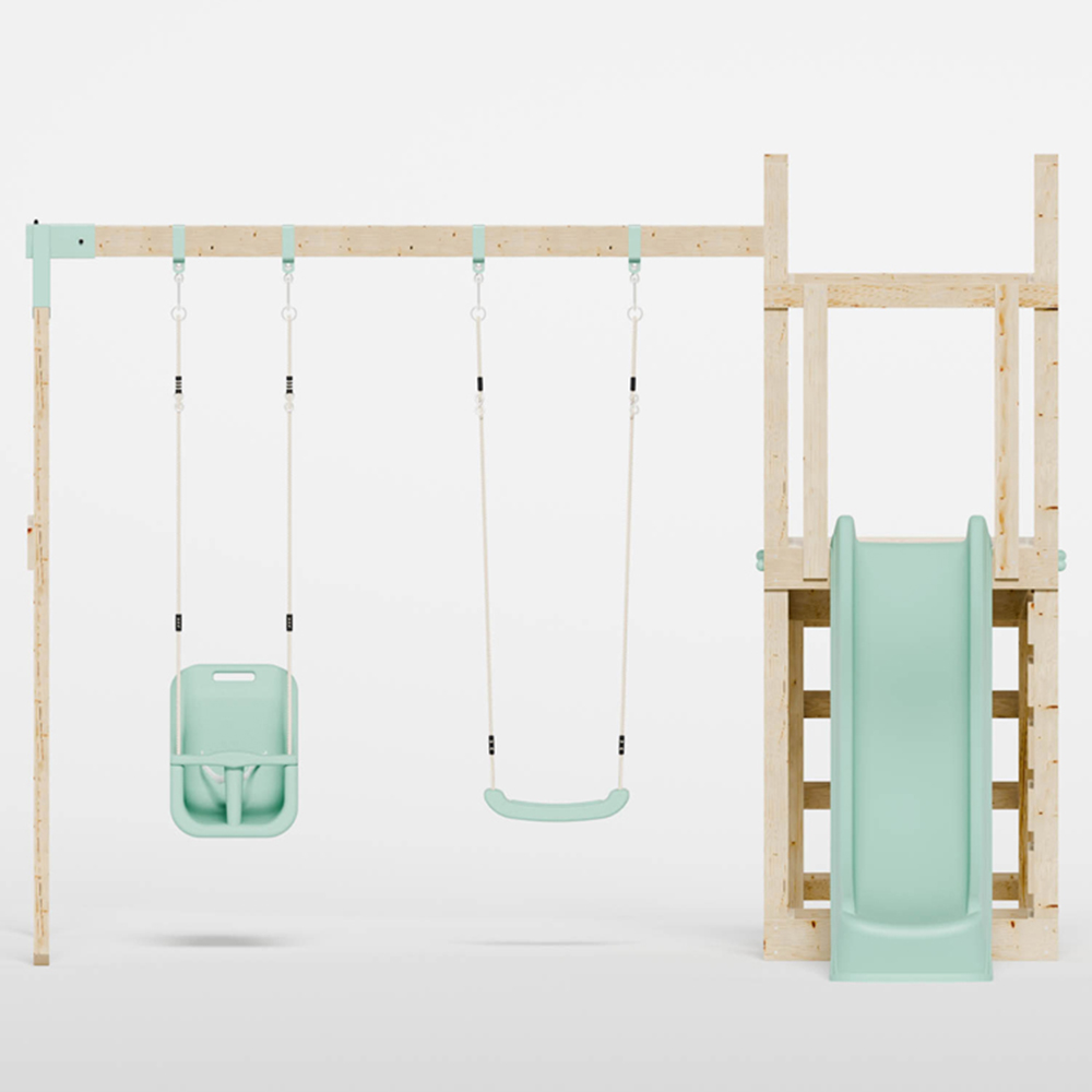 Mercia Mountain Climbing Frame Play Tower with Slide Swing and Baby Swing Image 3