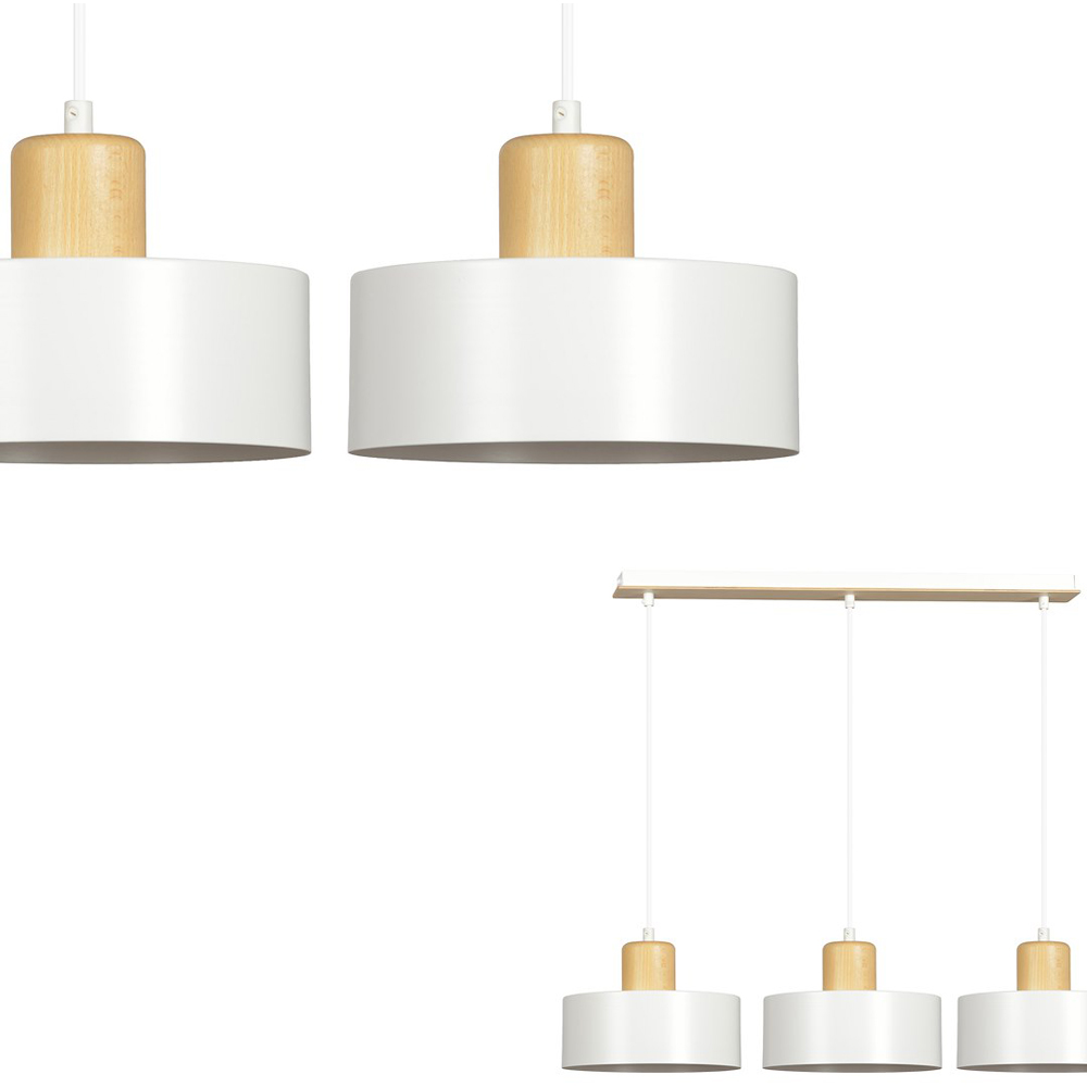 Emibig Torin 3 Light White Pendant Lamp Image 3