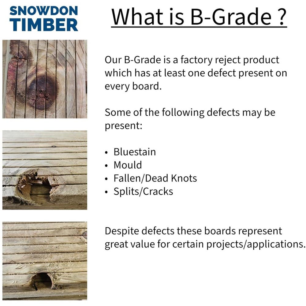 Snowdon Timber Pressure Treated Decking Board 2.4m x 120 x 25mm 10 Pack Image 4