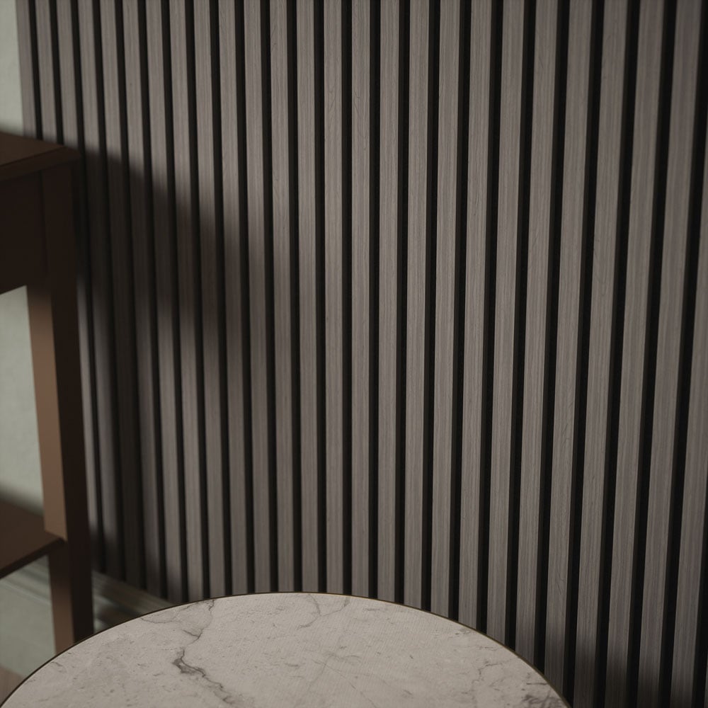 Kraus Easy Living Alder Grey Acoustic Slat Wall Panel 240 x 60cm Image 3