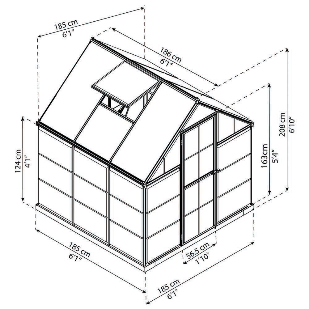 Palram - Canopia Hybrid 6 x 6ft - Green Greenhouse Image 4