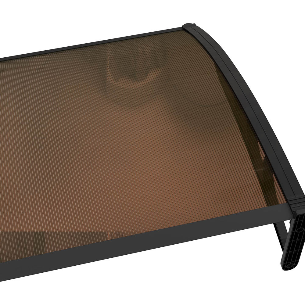 Living and Home Dark Brown Curved Door and Window Canopy 1 x 1m Image 3