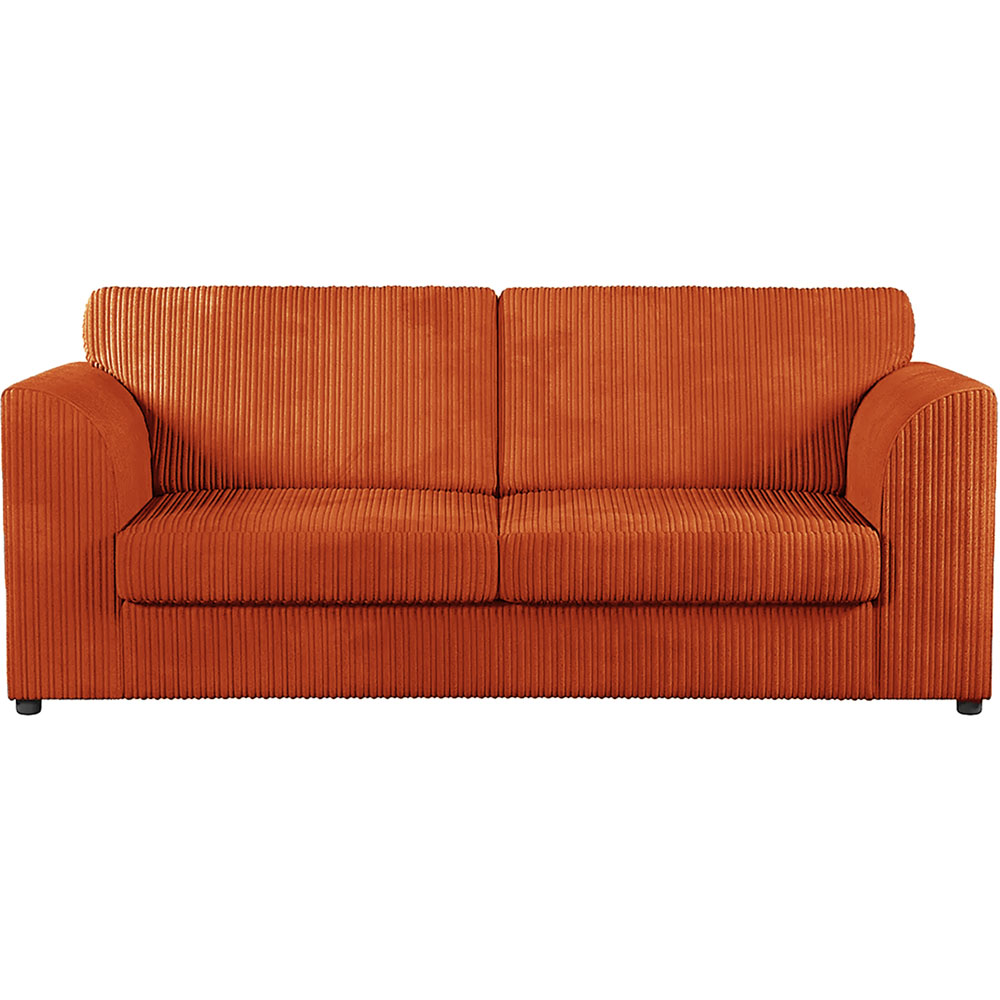 Luxor 6 Seater Orange Jumbo Cord Full Back Sofa Suite Image 3