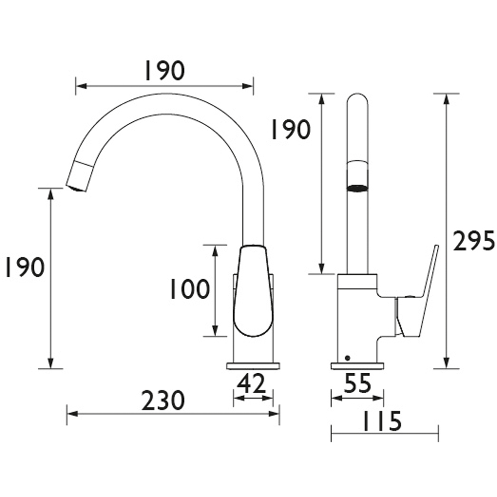 Bristan Raspberry Matt Black Easyfit Kitchen Mono Sink Mixer Tap Image 9