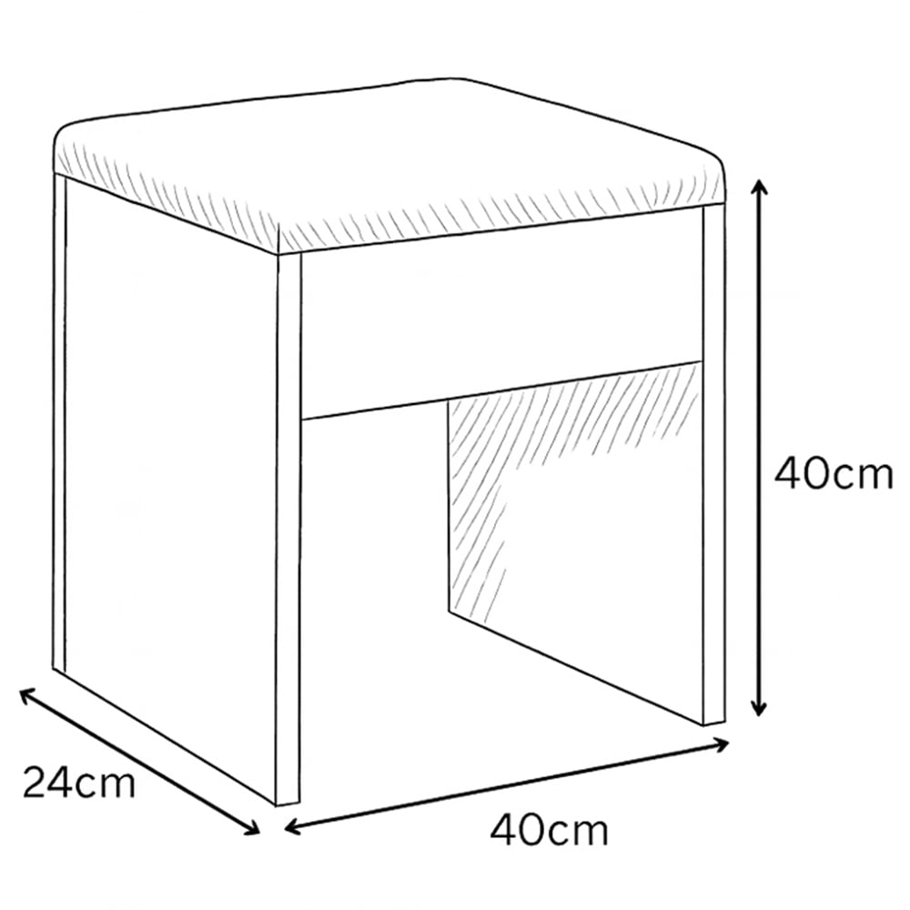 Portland 4 Drawer White Dressing Table Set with LED Mirror Image 8