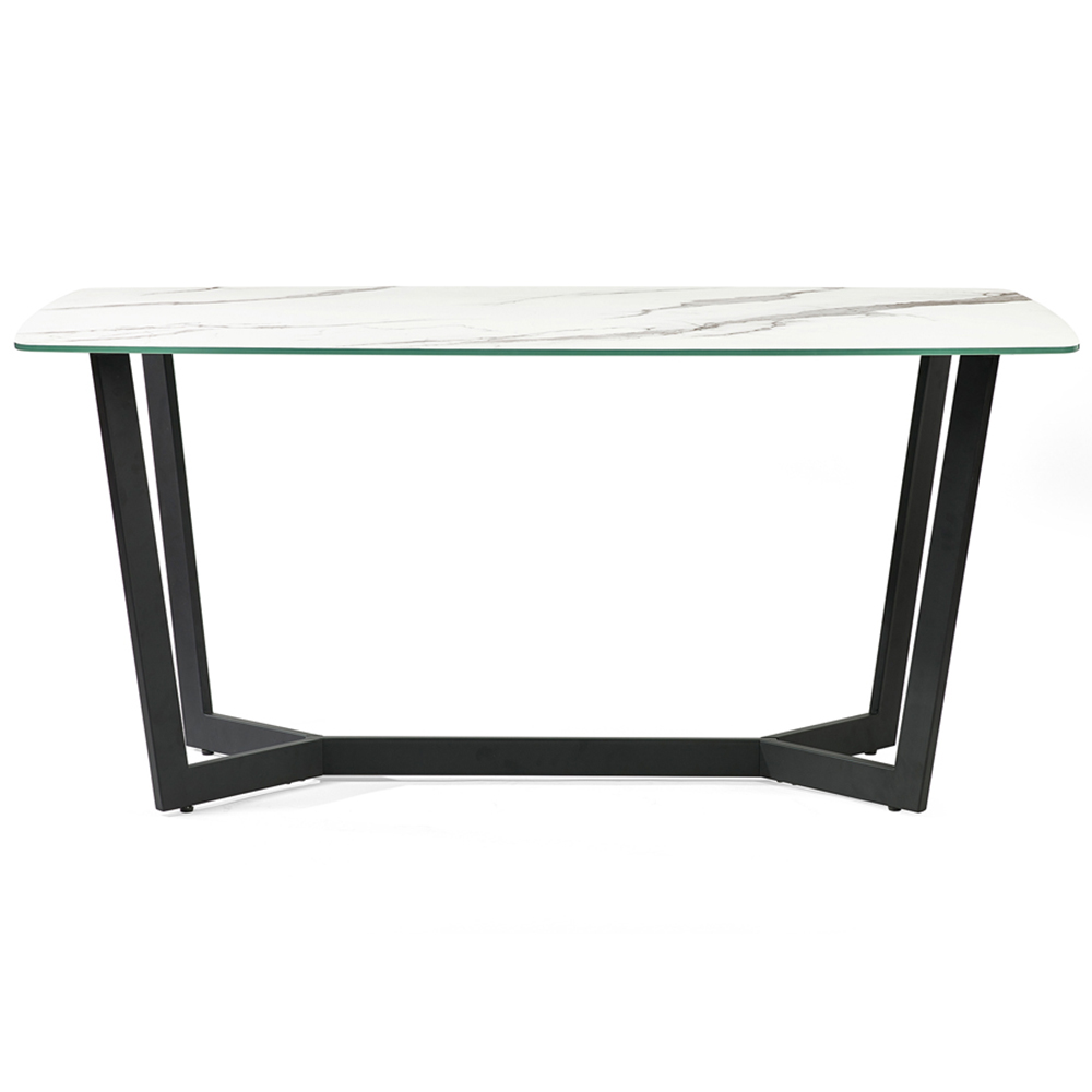 Julian Bowen Olympus Luxe and Marble Effect 6 Seater Dining Set White and Blue Image 3