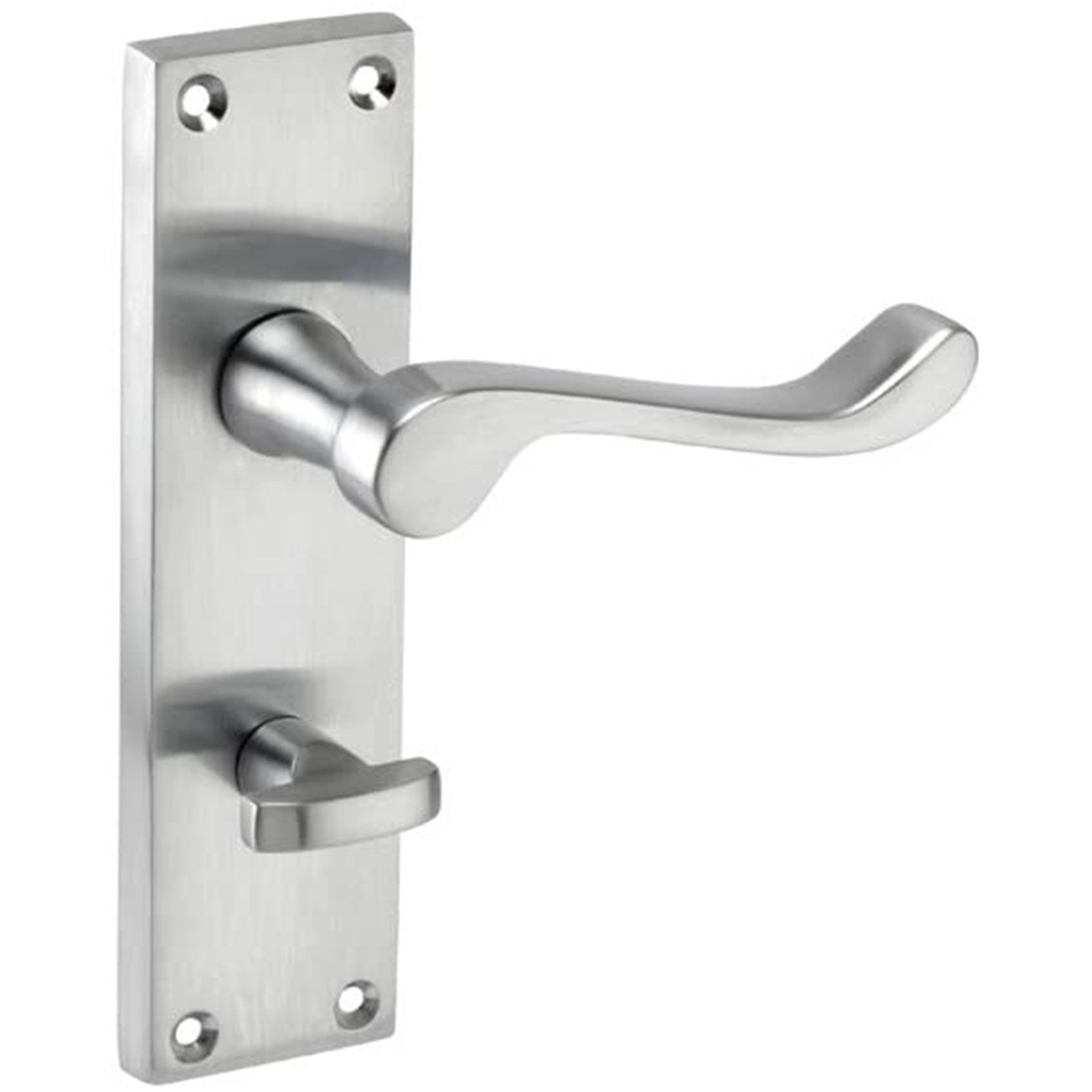 Golden Grace Satin Brushed Chrome Victorian Scroll Bathroom Door Handle 150 x 40mm Image 2