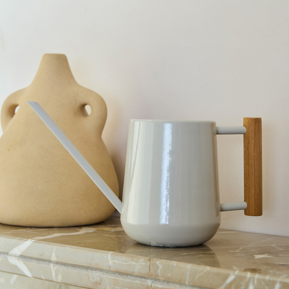Burgon & Ball Mushroom Steel Indoor Watering Can with Beech Wood Handle 700ml Image 2