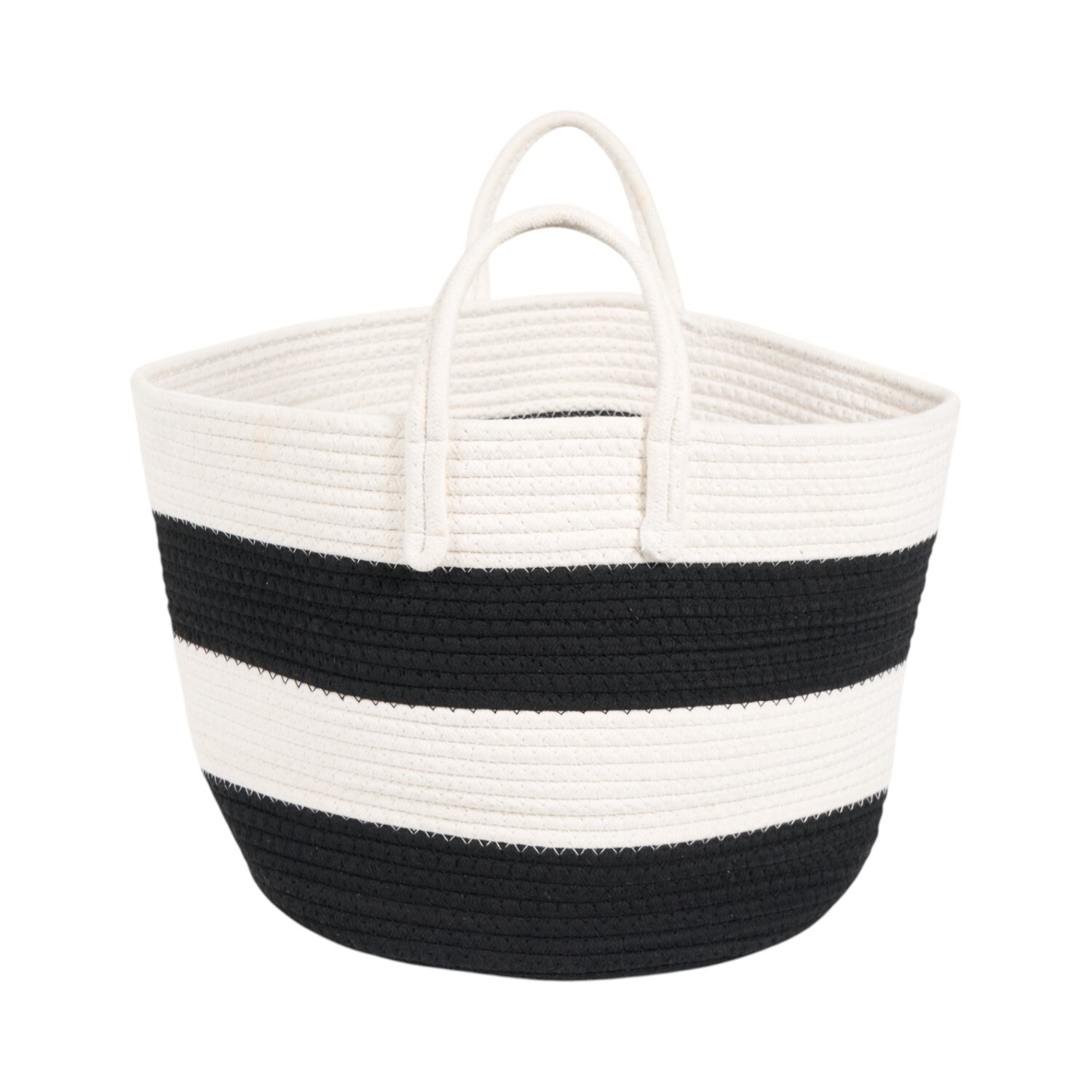 Monochrome Stripe Storage BasketBlack Image 2