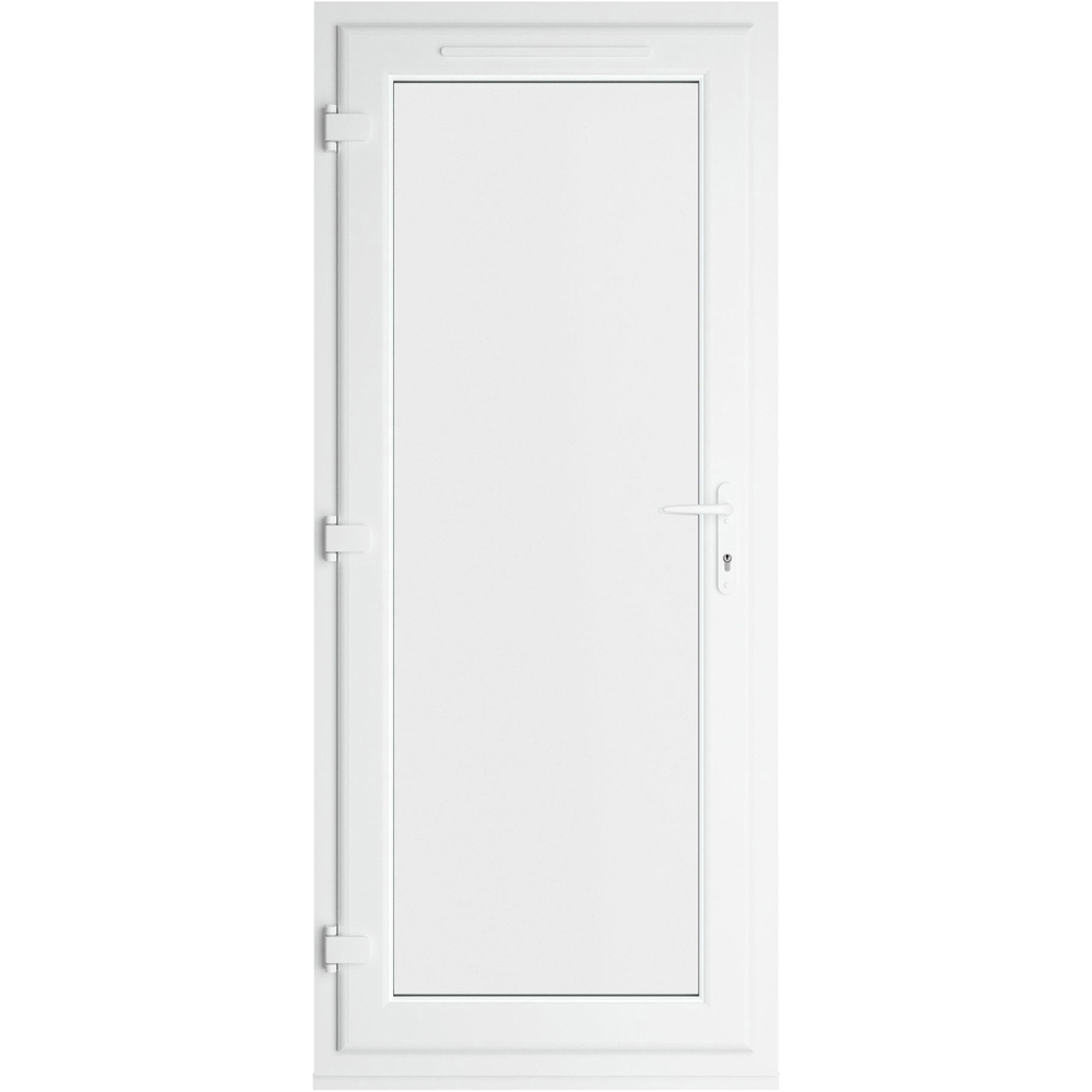 Crystal Black and White Full Glass RH Open Clear Triple Glazed Door 920 x 2090mm Image 3
