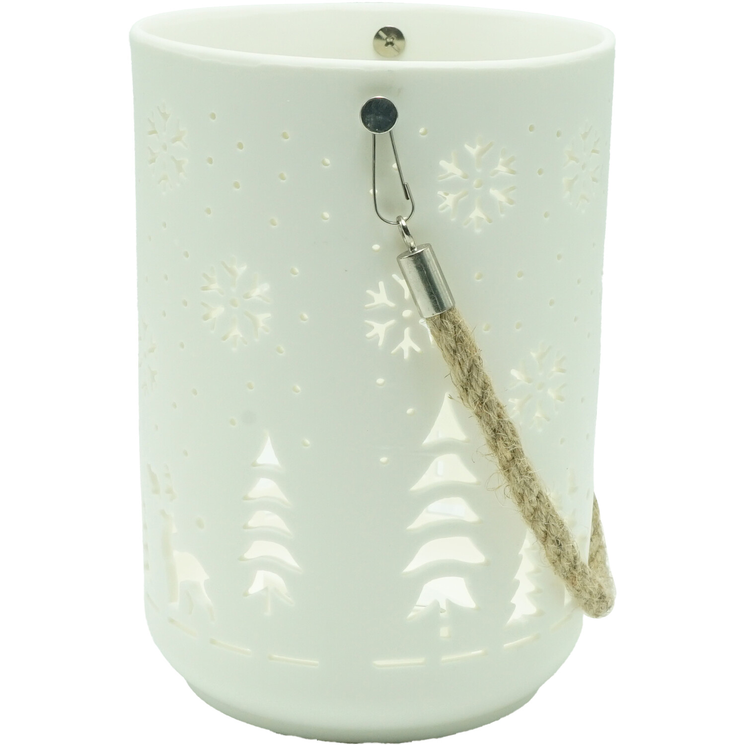 LED Snowflake House Lantern White Image 2