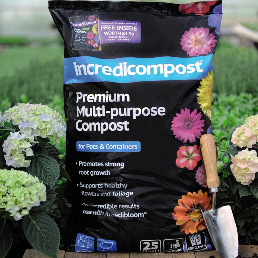 Thompson and Morgan Black and Gold Tower Pot Kit and Incredicompost 25L Image 2