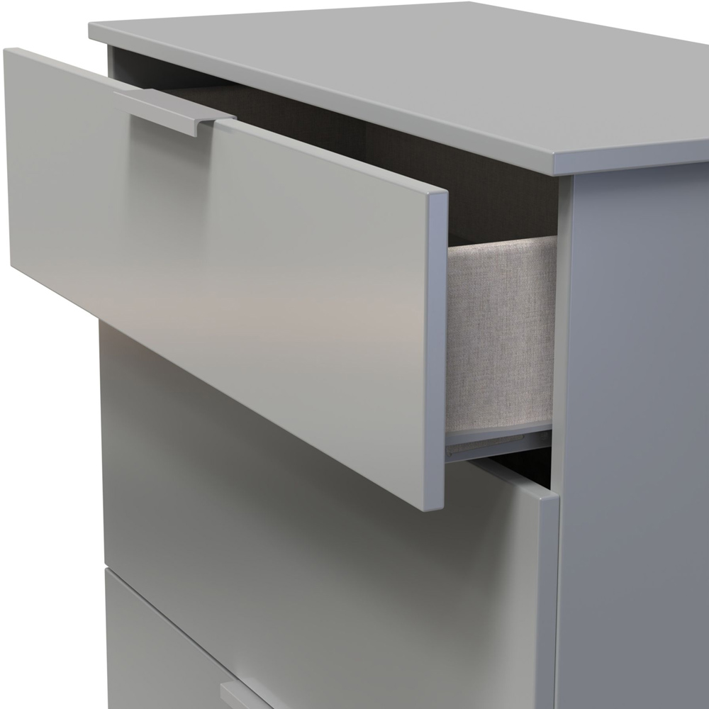 Crowndale Plymouth 3 Drawer Uniform Gloss and Dusk Grey Deep Chest of Drawers Image 6
