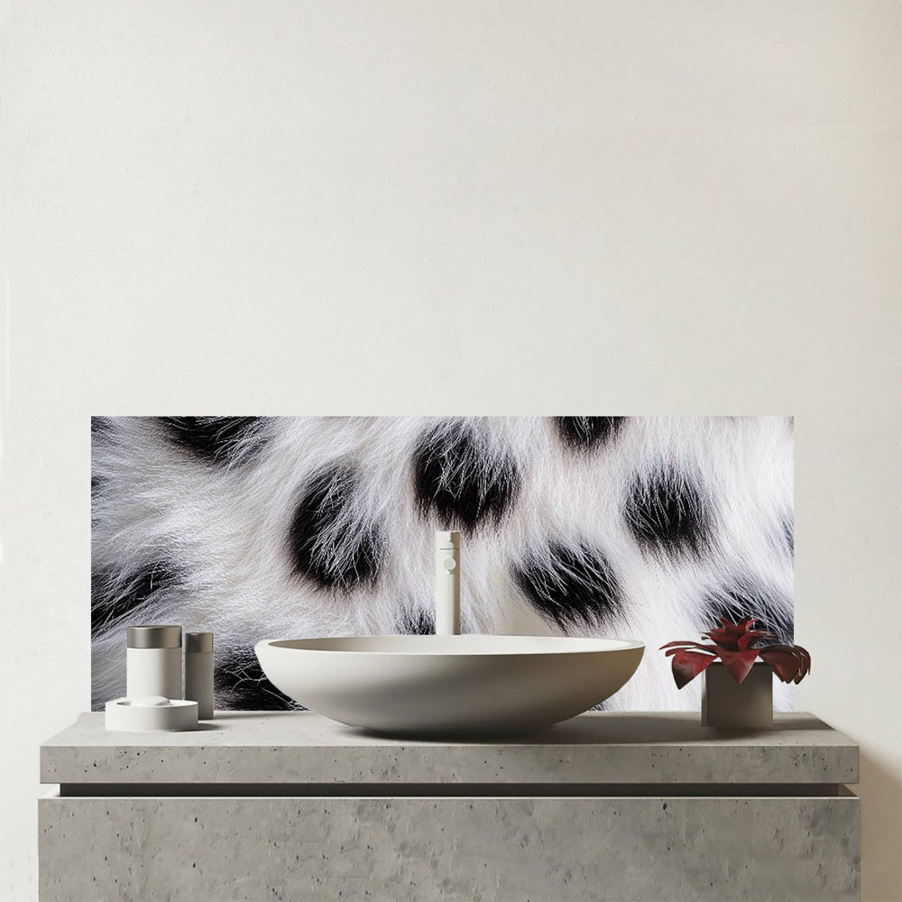 Warren Reed Designer Black and White Fur Effect Bathroom Splashback 25 x 60cm Image 1