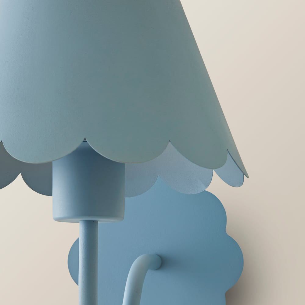 ValueLights Hallie Blue Scallop Rechargeable Wall Light 2 Pack Image 4