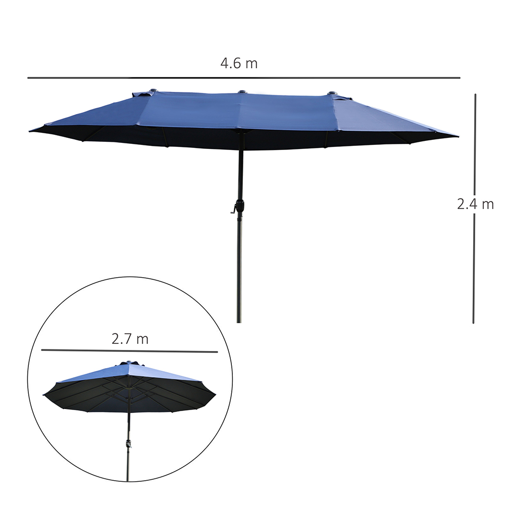 Outsunny 4.6m Garden Parasol Blue Image 5
