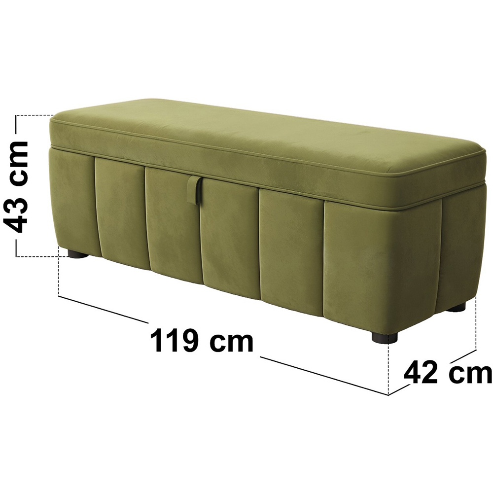 SOLACE+CO Emilie Green Velvet Blanket Box Image 7