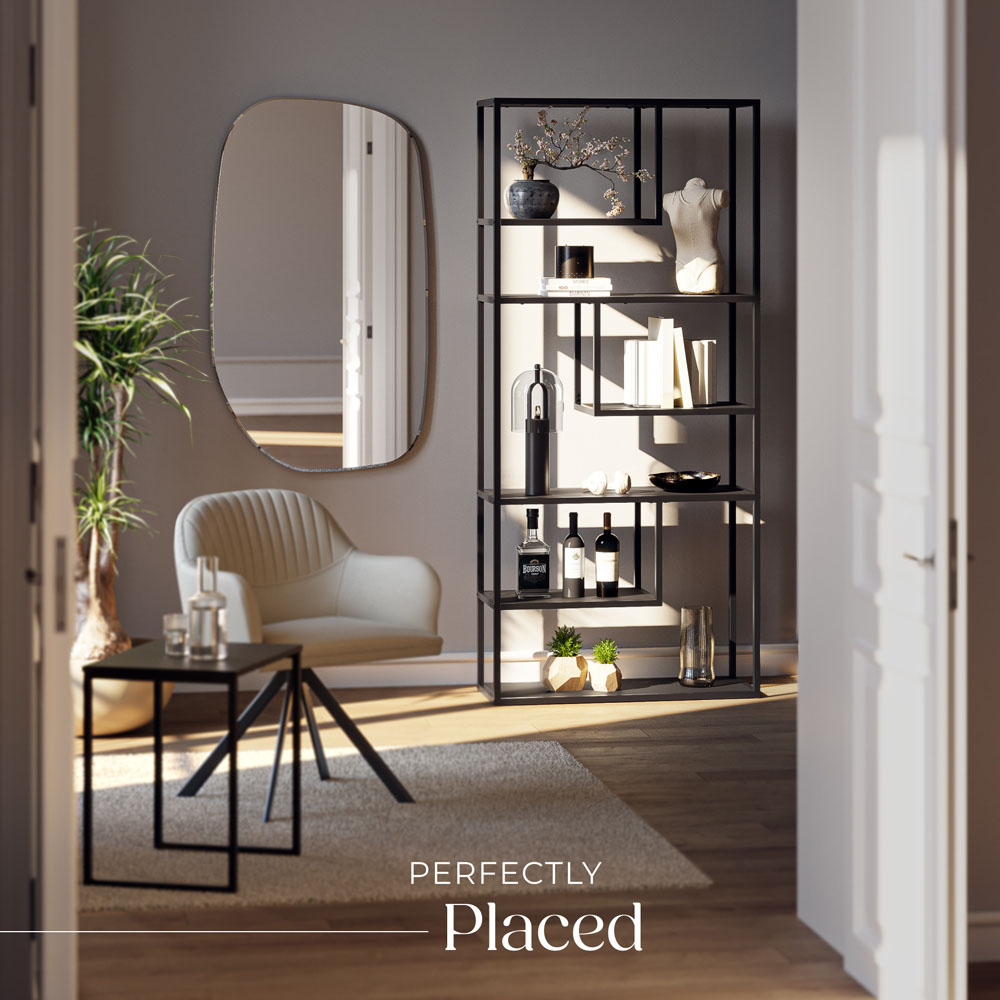 Tectake Venda 6 Shelf Black Display Unit Image 7