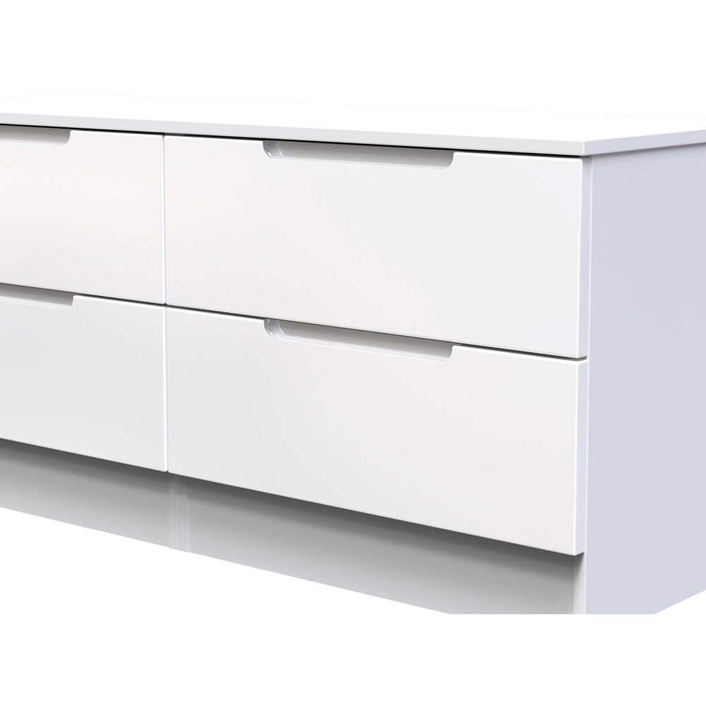 Crowndale Milan 4 Drawer White Gloss and White Bed Box Ready Assembled Image 5