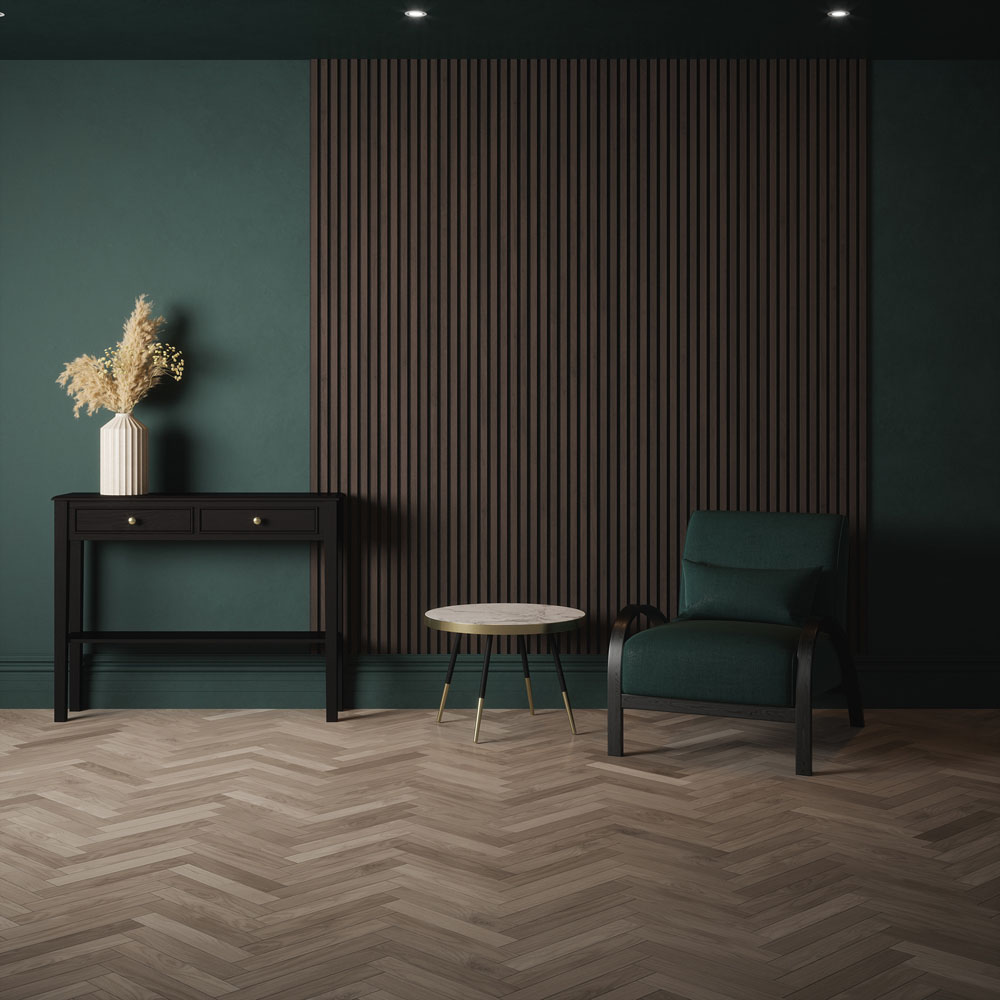 Kraus Easy Living Dark Oak Acoustic Slat Wall Panel 240 x 60cm Image 3