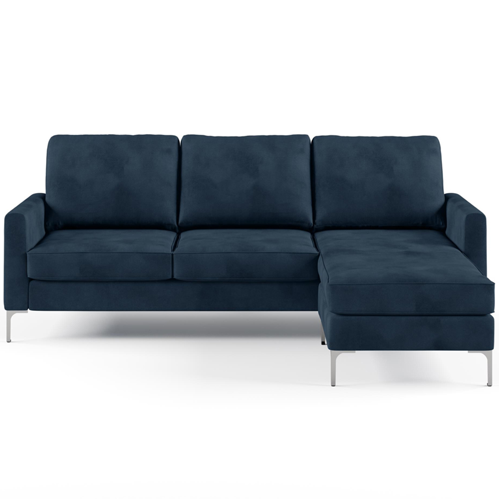 Novogratz Chapman 3 Seater Blue Velvet Sectional Sofa Image 3
