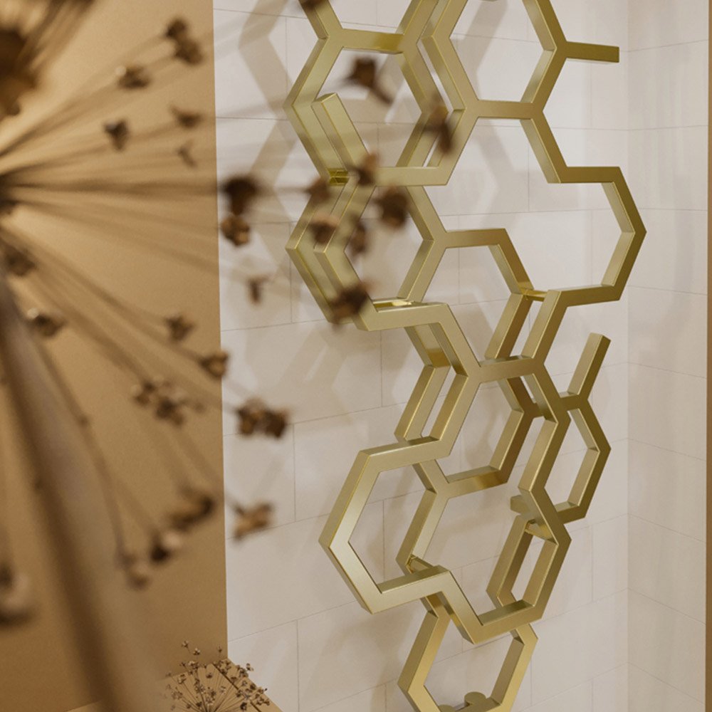 Terma Hex 1180 BTU Brass Radiator 1220 x 486mm Image 6