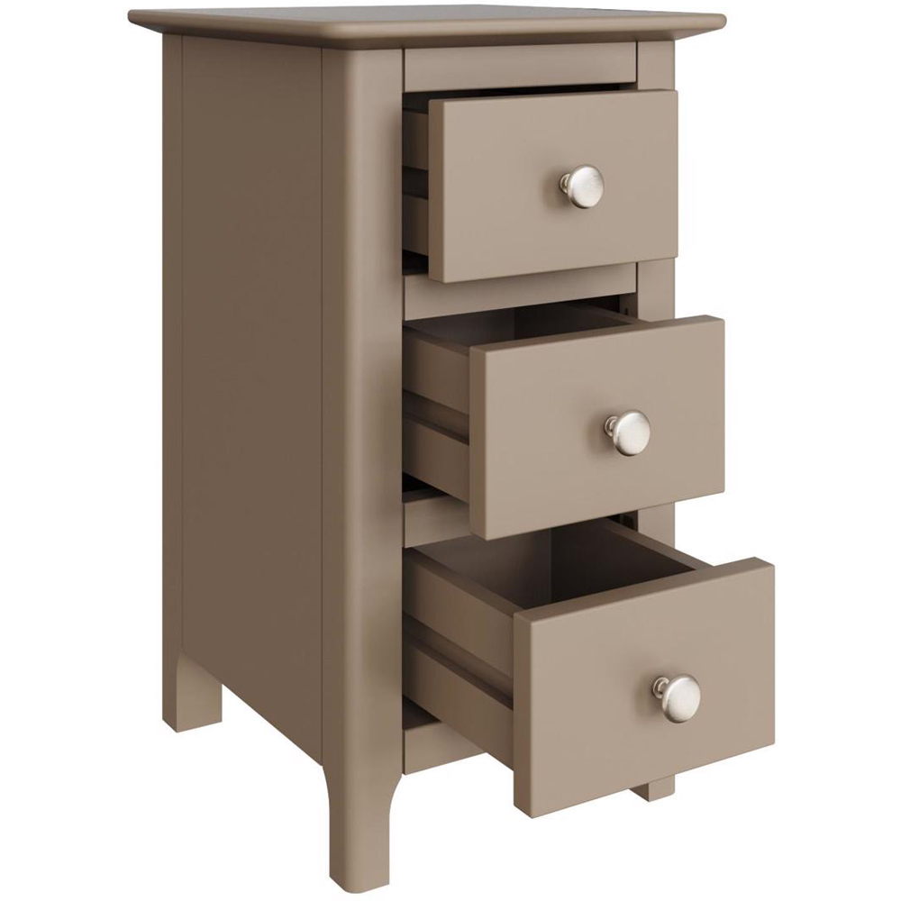 FWStyle Palma 3 Drawer Putty Ready Assembled Bedside Chest Image 4