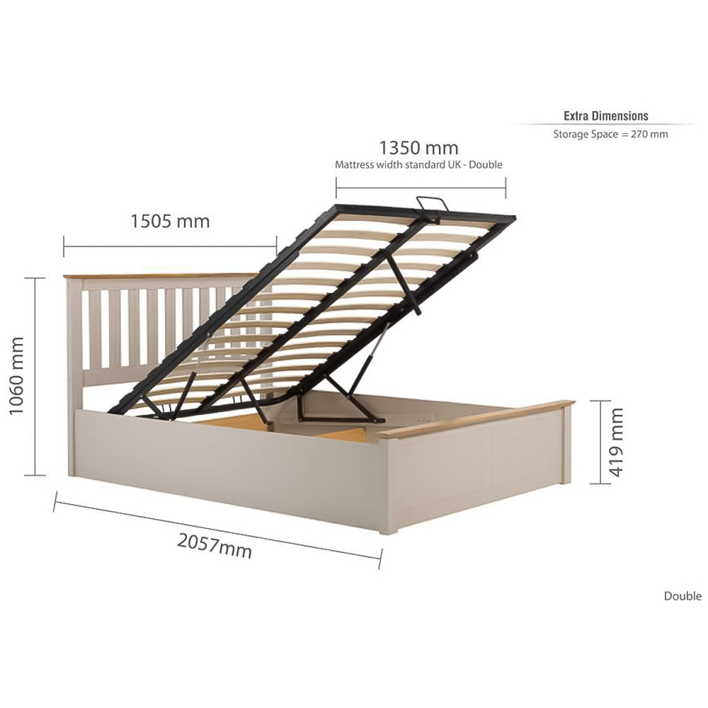 Phoenix Double Grey Ottoman Bed Image 9