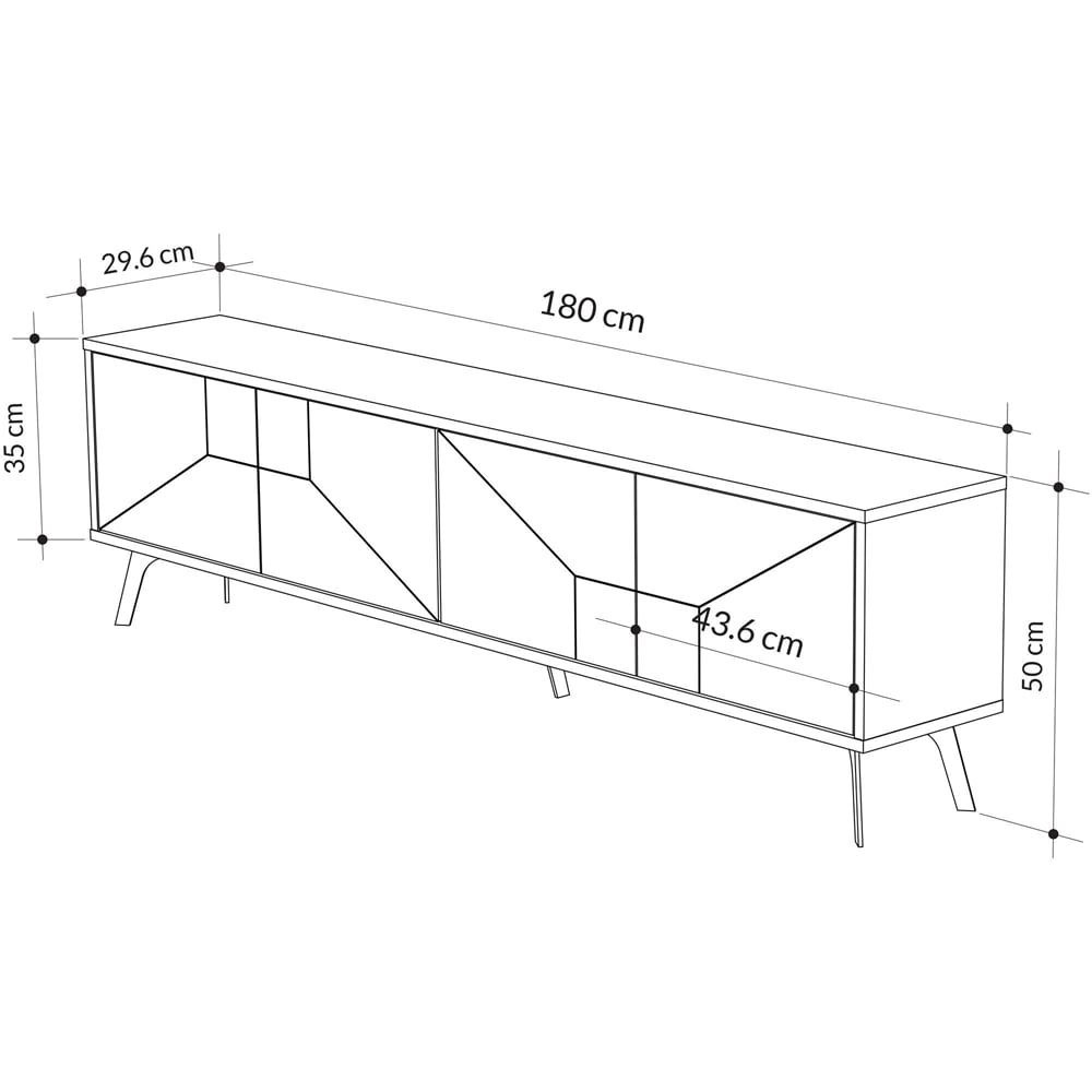 Decortie Dune 4 Door Gold Marble Effect TV Stand Image 7