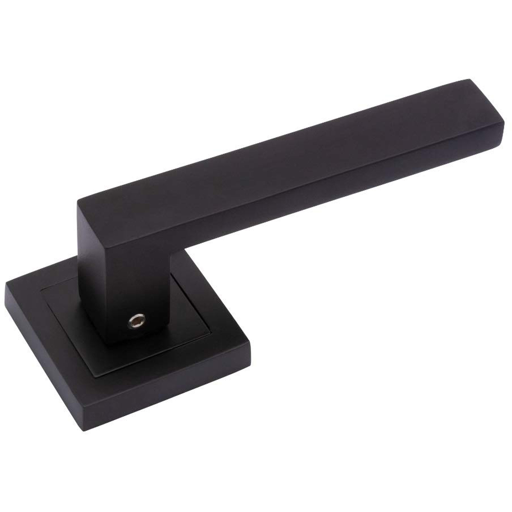 Golden Grace Matt Black Delta Door Handles Set Image 3