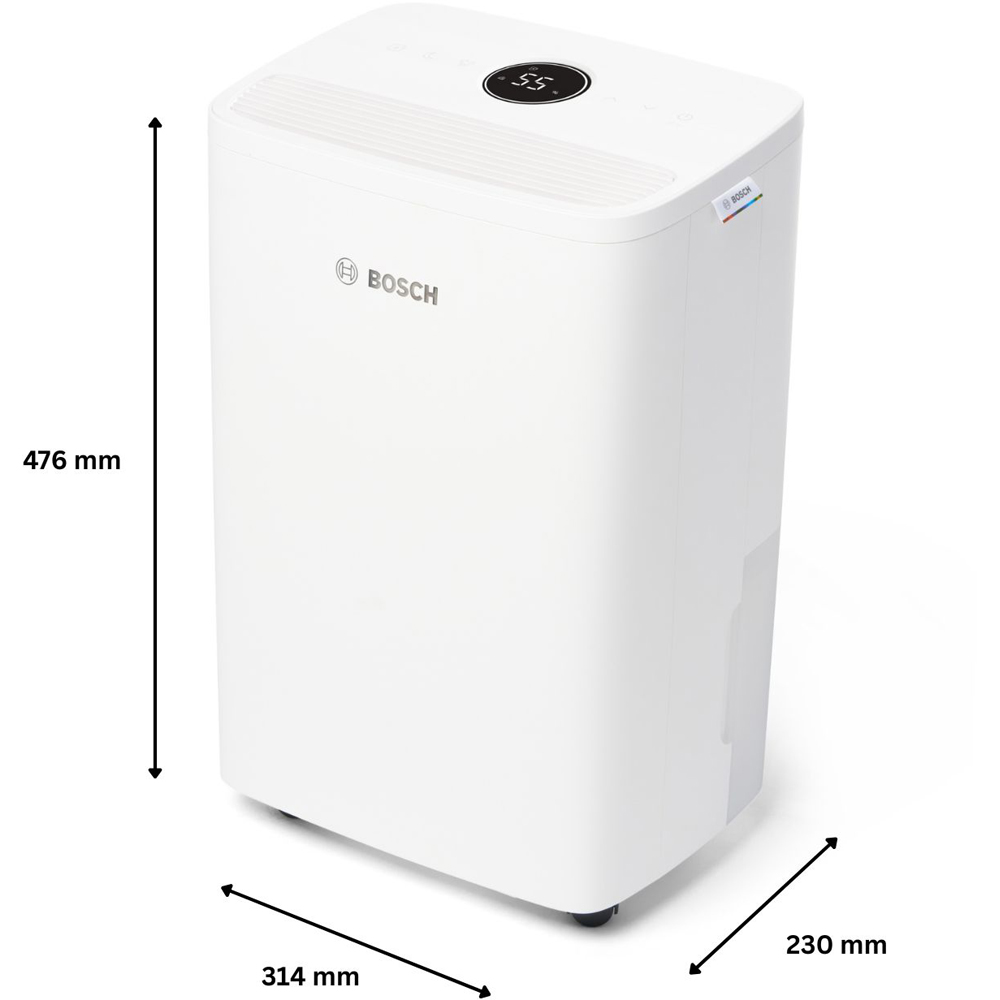 Bosch Dry 2000 White Lightweight Dehumidifier with LED Light Ring 12L Image 7