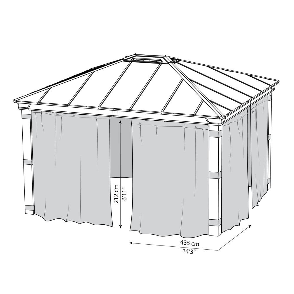 Palram Canopia Dallas 4.2 x 4.2m Gazebo Curtain 4 Pack Image 5