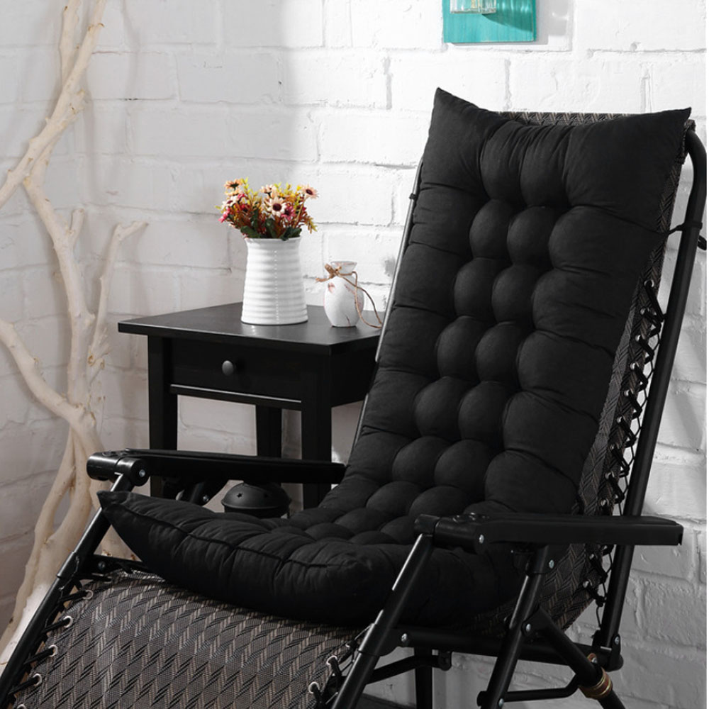 Living and Home Black Thick Soft Lounge Chair Cushion 110 x 40cm Image 5