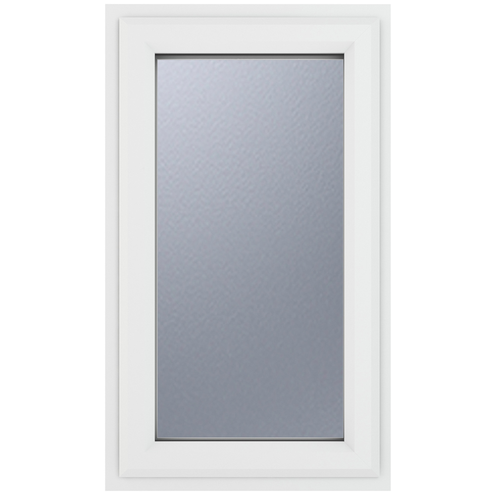 Crystal uPVC Double Glazed Window Right Hand Side Hung White Obscure Glass 610x965mm Image 1